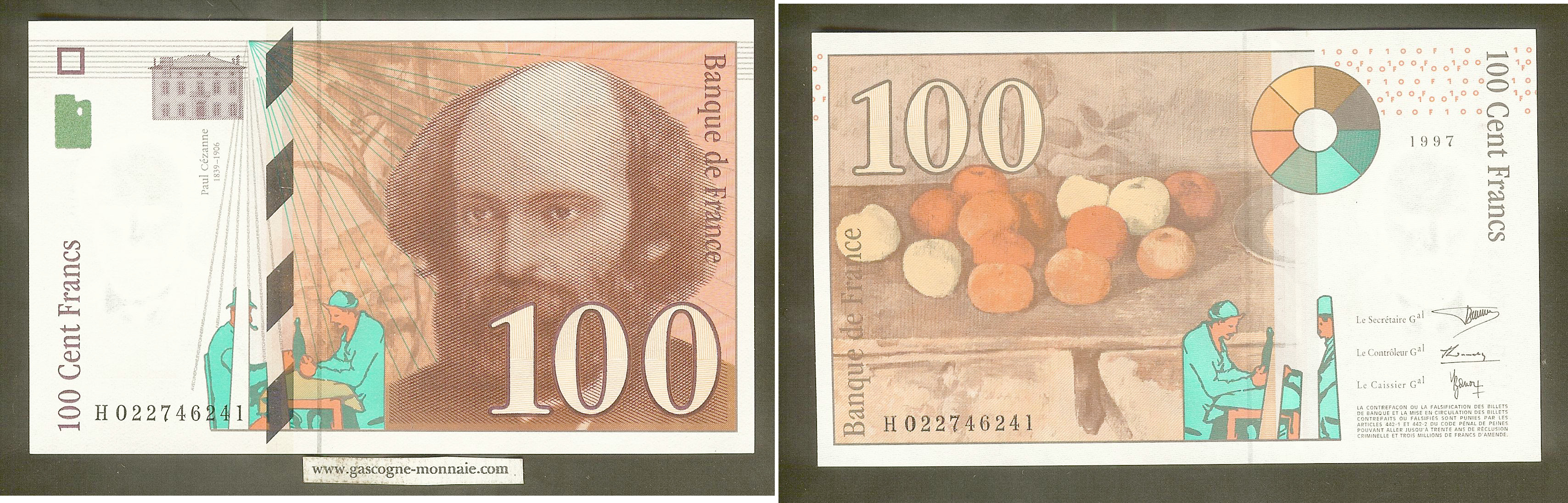 100 Francs Paul Cézanne 1997  H 022746241 SPL+